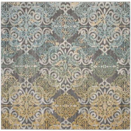 Safavieh 9 ft. x 9 ft. Contemporary Evoke Power Loom Area RugGrey & Ivory EVK230D-9SQ